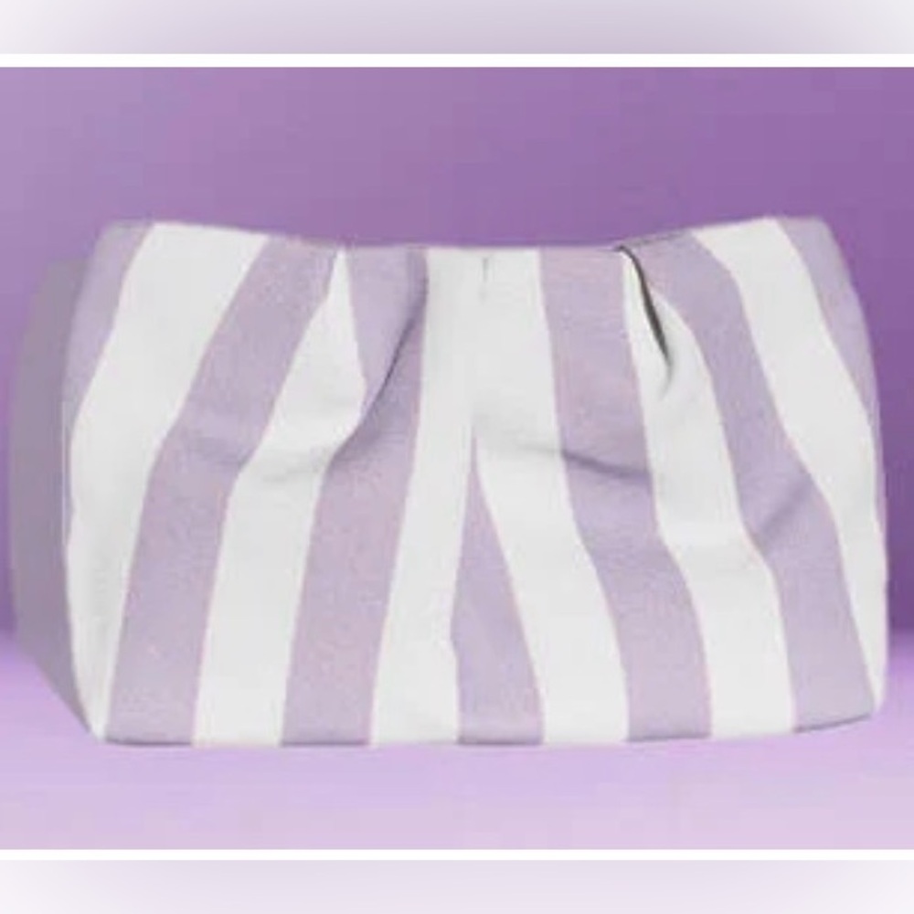 Striped Purple and White Clutch
